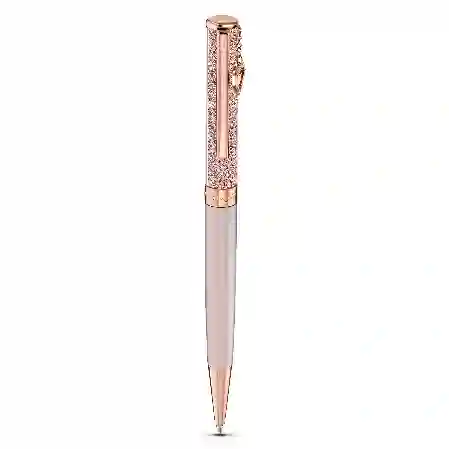 Resim Crystalline Tükenmez Kalem, Kalp, Rose Altın tonu, Pembe lakeli, pembe altın rengi kaplama