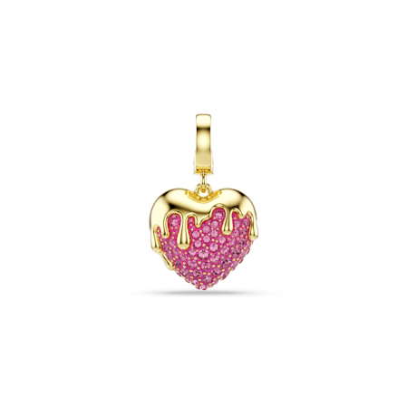 Resim Idyllia Charm, Yuvarlak kesim, Kalp, Pembe, Altın rengi kaplama