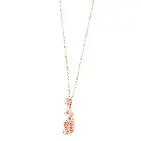 Resim Dazzling Swan Kolye, Kuğu, Pembe, Pembe altın rengi kaplama