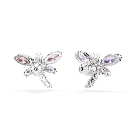 Resim Ariana Grande x Swarovski düğme Küpeler, Karışık kesimler, Yusufçuk, Çok renkli, Rodyum kaplama