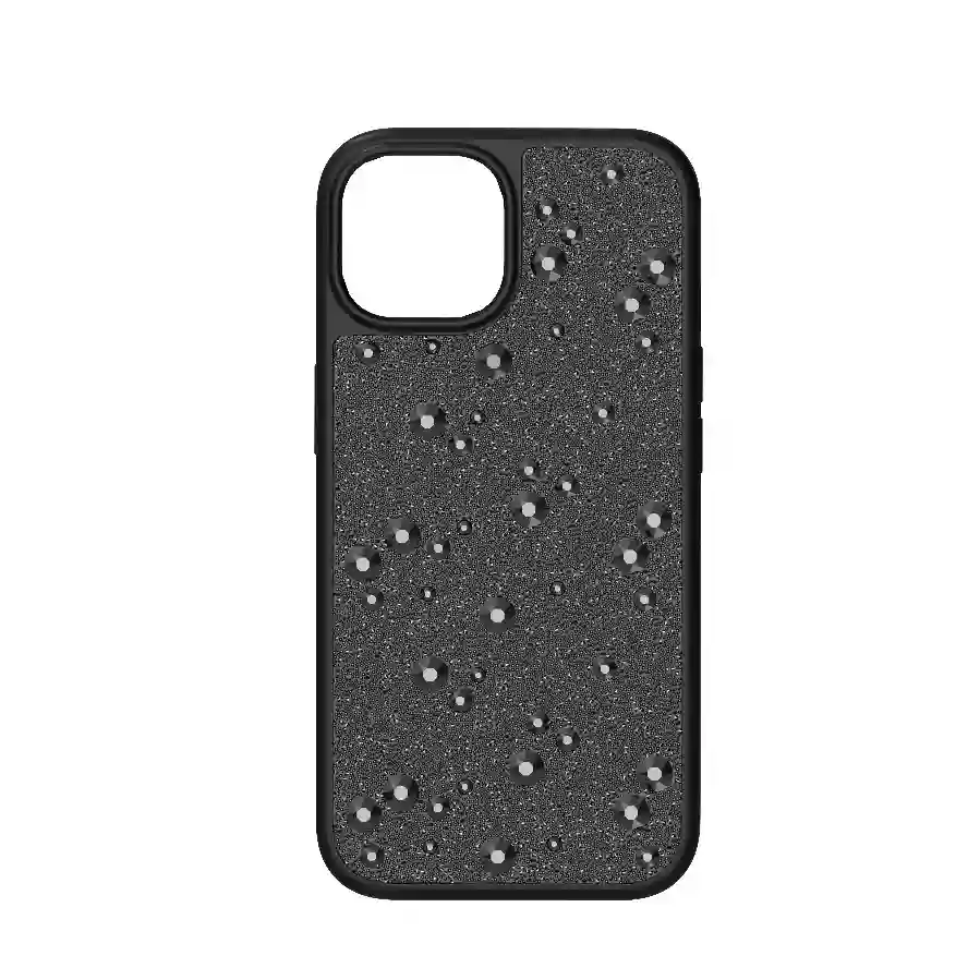 Resim High Akıllı Telefon Kılıfı, Flat Back kristaller, iPhone® 15, Siyah