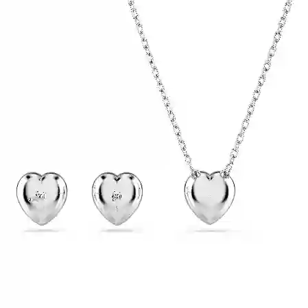 Resim Ariana Grande x Swarovski Set, Karışık kesimler, Kalp, Beyaz, Rodyum kaplama