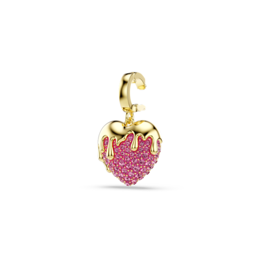 Resim Idyllia Charm, Yuvarlak kesim, Kalp, Pembe, Altın rengi kaplama