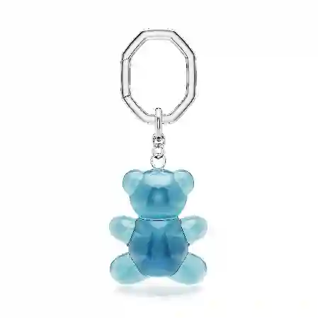 Resim Teddy Anahtarlık, Ayıcık, Mavi, Rodyum kaplama