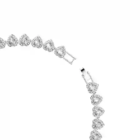 Resim Ariana Grande x Swarovski Tennis kolye, Karışık kesimler, Kalp, Beyaz, Rodyum kaplama