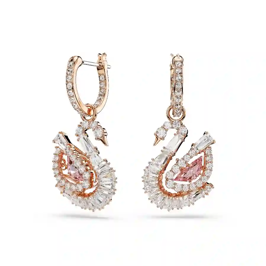 Resim Swan damla küpeler, Pavé, Kuğu, Pembe