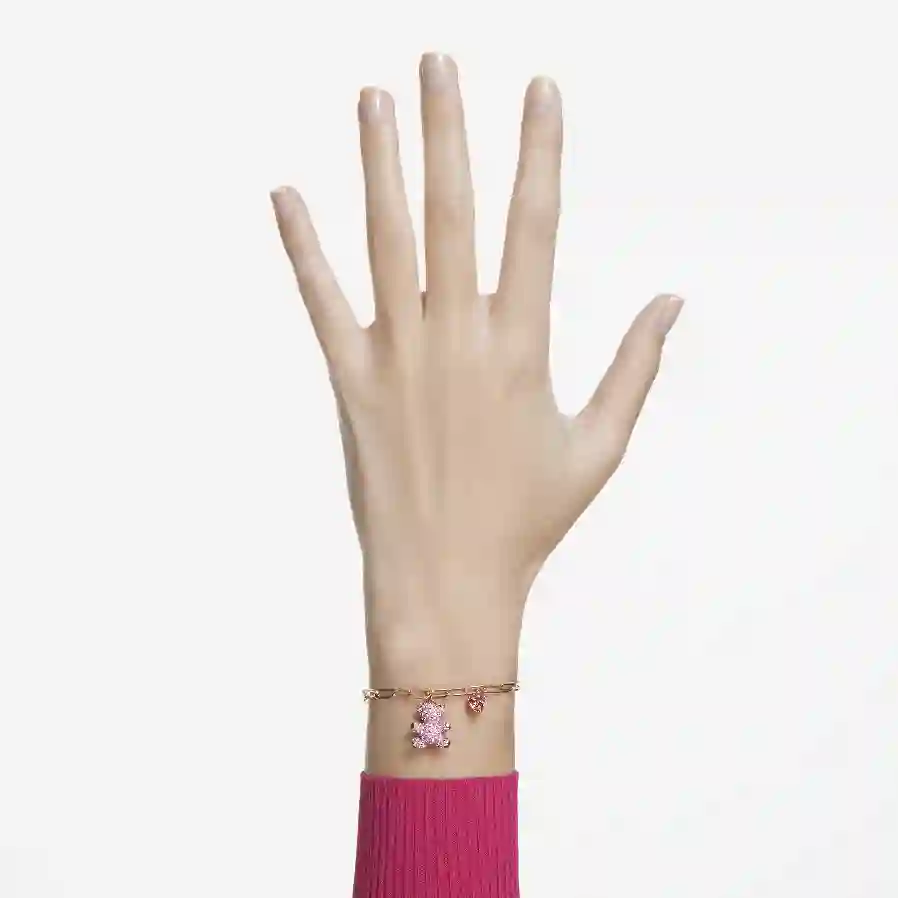Resim Teddy Bileklik, Ayıcık, Pembe, Pembe altın rengi kaplama