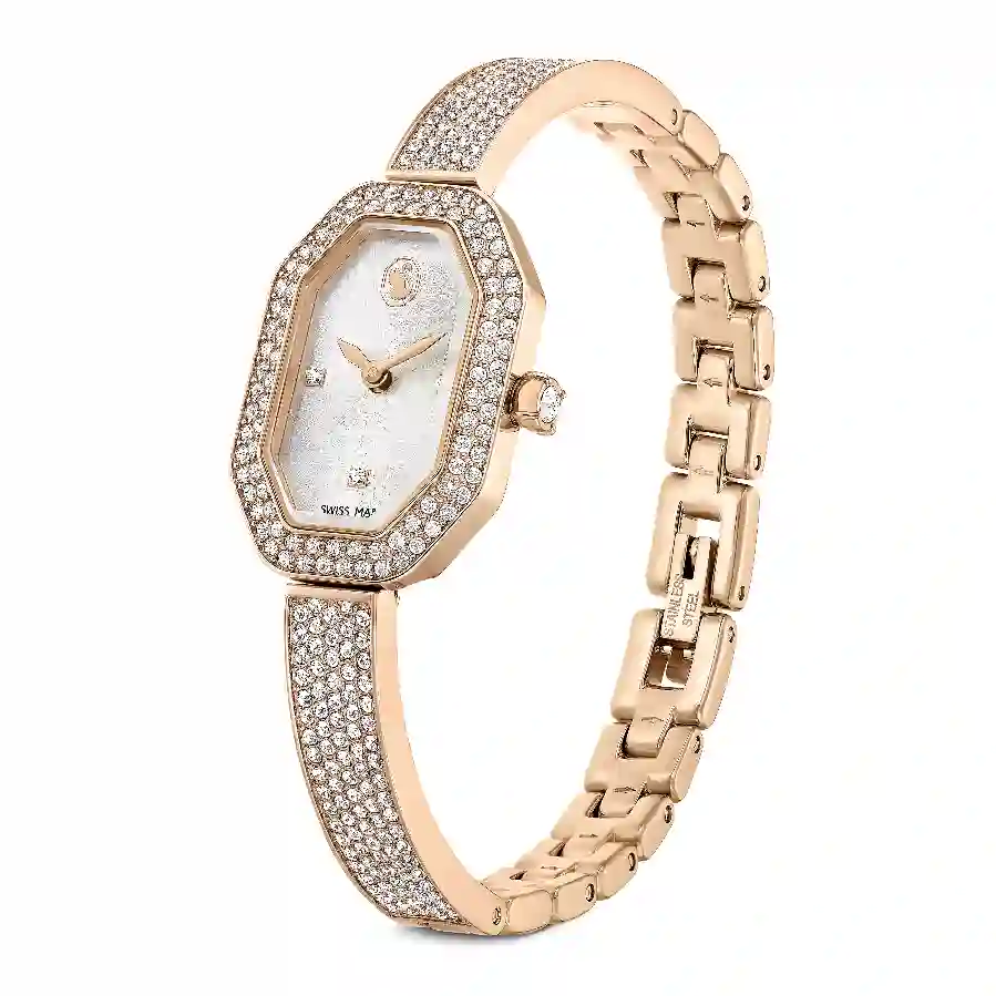 Resim Dextera Bangle Saat, İsviçre Üretimi, Metal bileklik, Rose Altın tonu, Pembe altın rengi yüzey