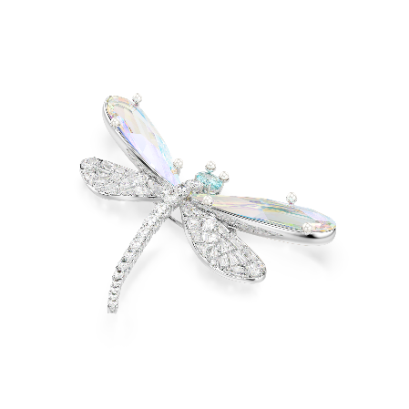 Resim Ariana Grande x Swarovski Kolye ve broş, Karışık kesimler, Yusufçuk, Yeşil, Rodyum kaplama