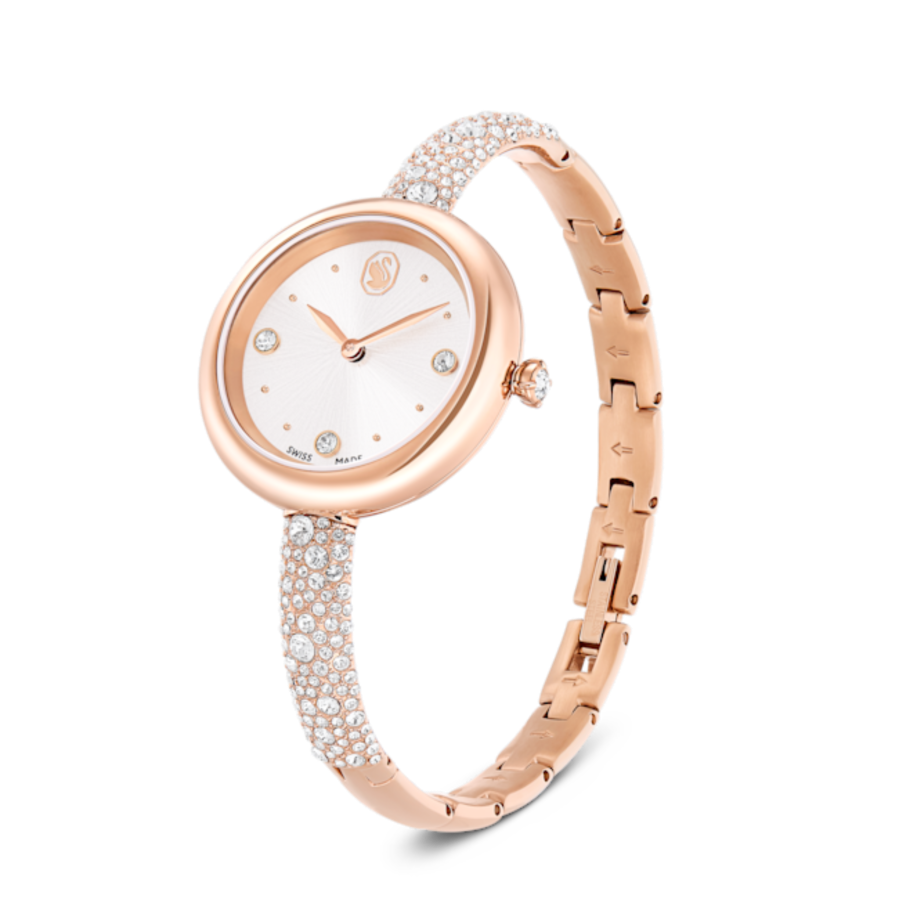 Resim Sublima bangle Saat, İsviçre Üretimi, Metal bileklik, Rose Altın tonu, Pembe altın rengi yüzey
