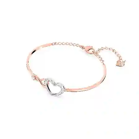 Resim Swarovski Infinity Bileklik, Sonsuzluk ve kalp, Beyaz, Karışık metal yüzey