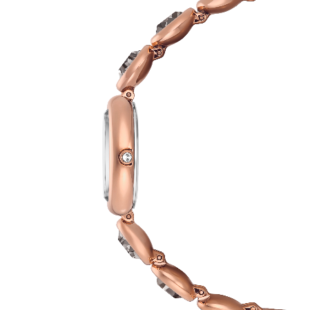 Resim Imber oval Saat, İsviçre Üretimi, Metal bileklik, Siyah, Pembe altın rengi yüzey