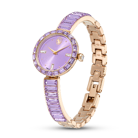 Resim Matrix bangle Saat, İsviçre Üretimi, Kristal bileklik, Mor, Şampanya altın rengi yüzey