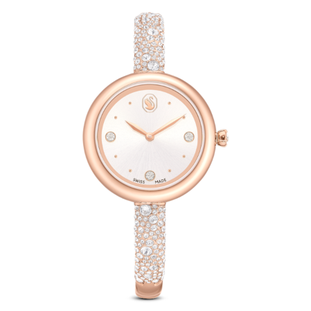 Resim Sublima bangle Saat, İsviçre Üretimi, Metal bileklik, Rose Altın tonu, Pembe altın rengi yüzey