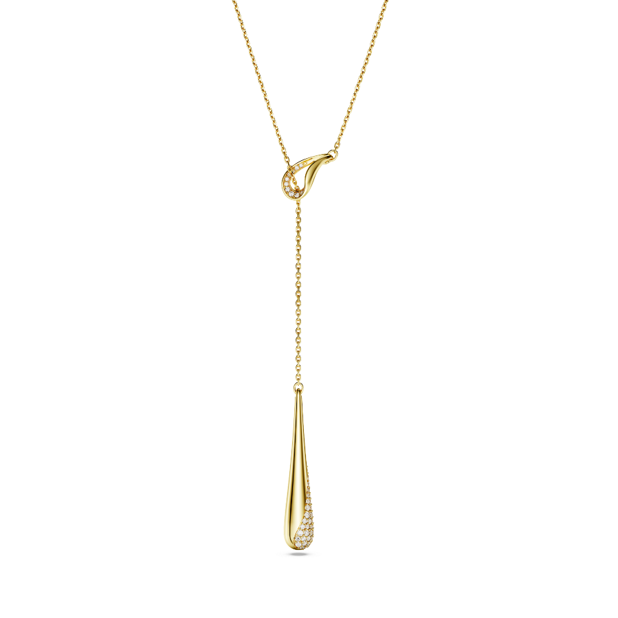 Resim Classica Y Kolye, Yuvarlak kesim, Beyaz, Som gümüş, 18k altın rengi yüzey
