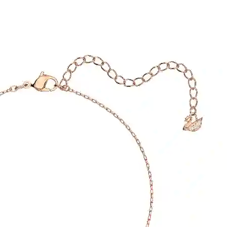 Resim Swarovski Sparkling Dance Kolye, Yuvarlak kesim, Beyaz, Pembe altın rengi kaplama