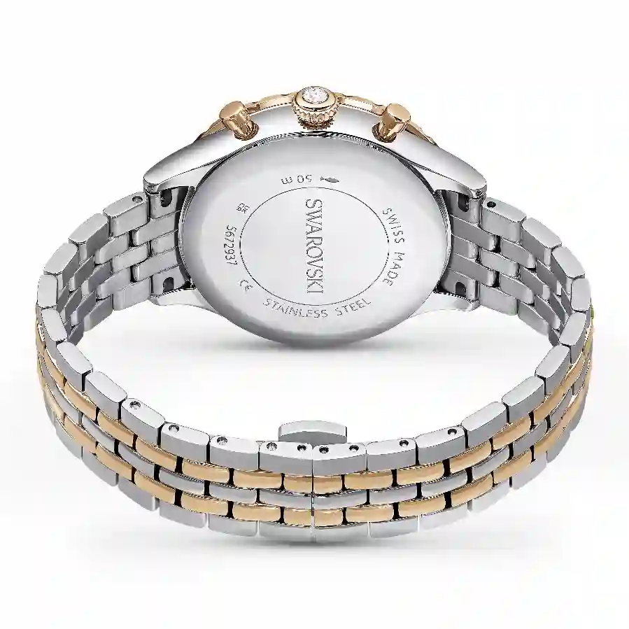 Resim Octea Chrono Saat, İsviçre Üretimi, Metal bileklik, Rose Altın tonu, Karışık metal yüzey