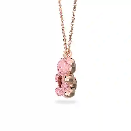 Resim Teddy Kolye, Ayıcık, Pembe, Pembe altın rengi kaplama