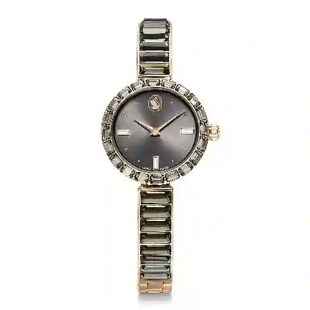 Resim Matrix Bangle Saat, İsviçre Üretimi, Kristal bileklik, Gri, Pembe altın rengi yüzey