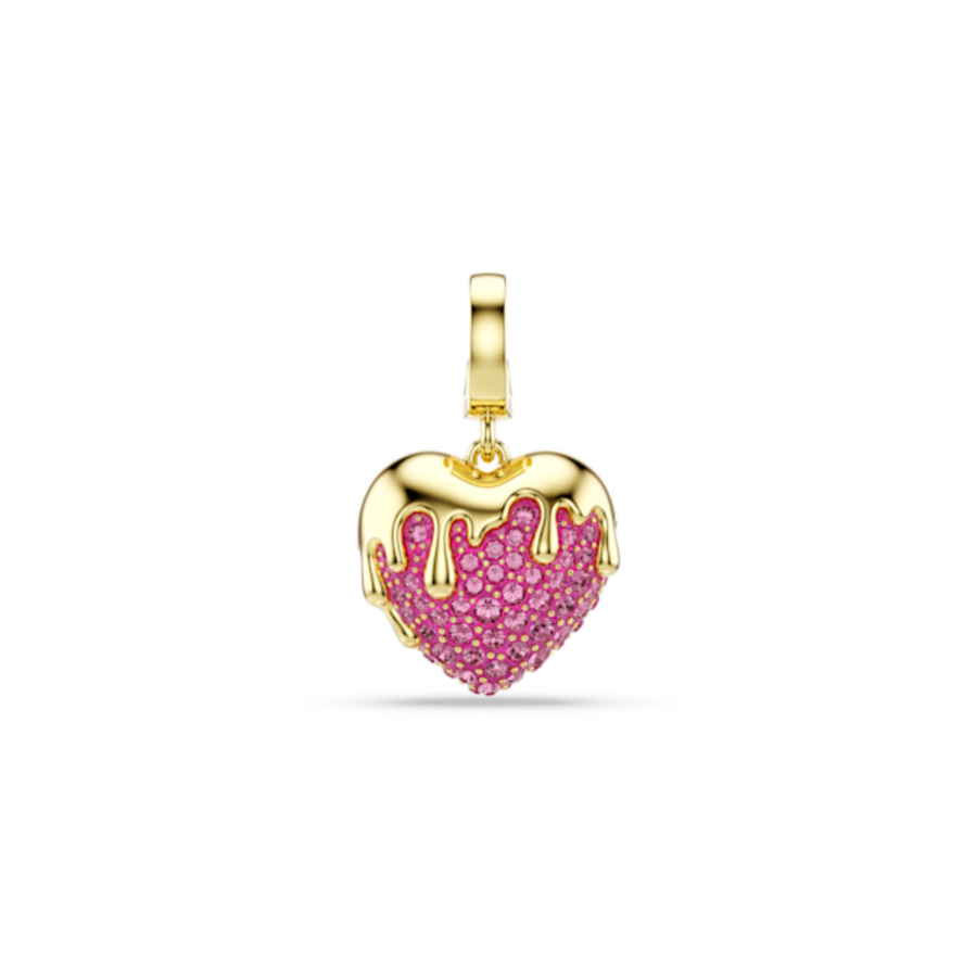 Resim Idyllia Charm, Yuvarlak kesim, Kalp, Pembe, Altın rengi kaplama