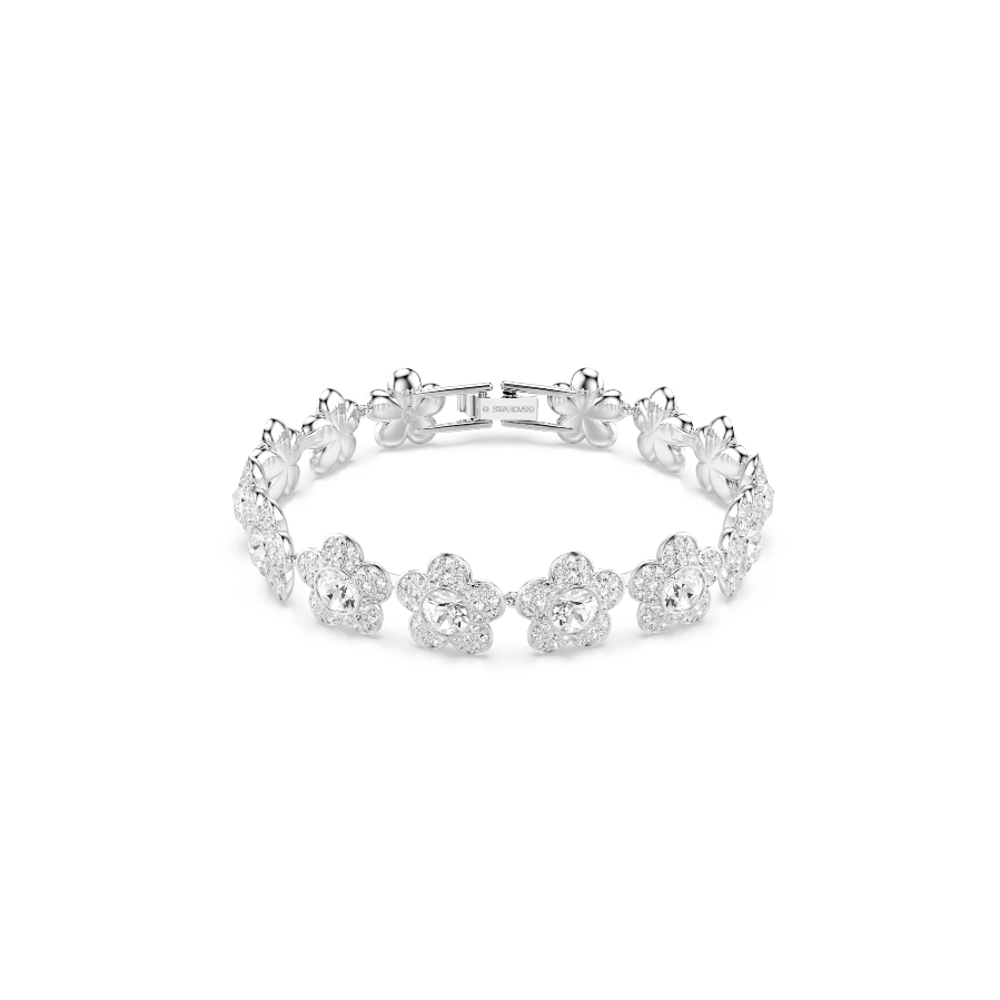Resim Ariana Grande x Swarovski Bileklik, Yuvarlak kesim, Çiçek, Beyaz, Rodyum kaplama
