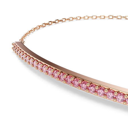 Resim Only Bileklik, Yuvarlak kesim, Pembe, 18k pembe altın rengi yüzey