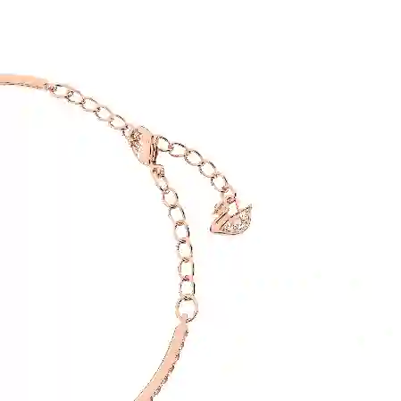 Resim Swarovski Sparkling Dance Bileklik, Yuvarlak kesim, Oval şekil, Beyaz, Pembe altın rengi kaplama