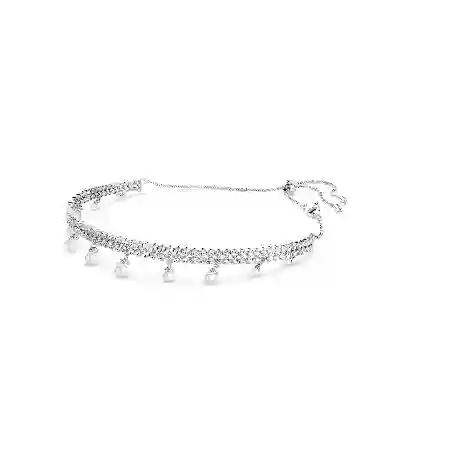 Resim Ariana Grande x Swarovski Gerdanlık, Kristal inci, Yuvarlak kesim, Beyaz, Rodyum kaplama
