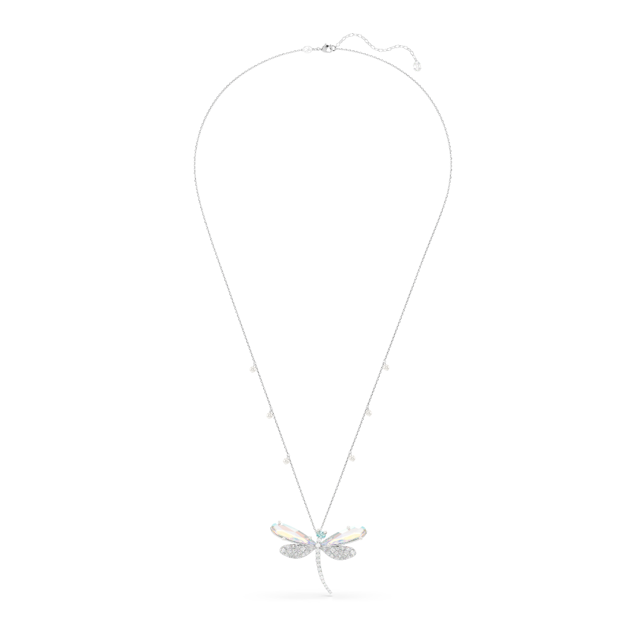 Resim Ariana Grande x Swarovski Kolye ve broş, Karışık kesimler, Yusufçuk, Yeşil, Rodyum kaplama