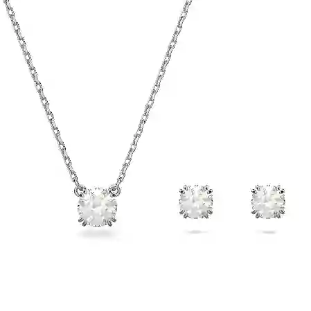 Resim Constella Set, Yuvarlak kesim, Beyaz, Rodyum kaplama