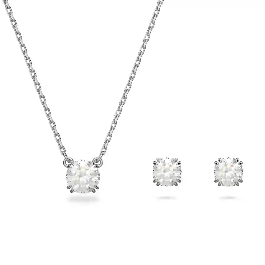Resim Constella Set, Yuvarlak kesim, Beyaz, Rodyum kaplama