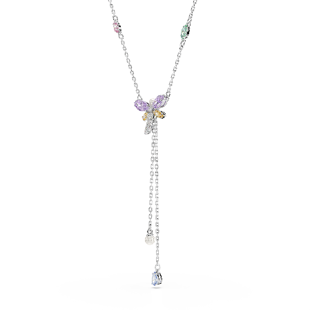 Resim Ariana Grande x Swarovski Y-Kolye, Karışık kesimler, Yusufçuk, Çok renkli, Rodyum kaplama
