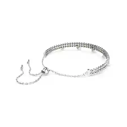 Resim Ariana Grande x Swarovski Bileklik, Kristal inci, Yuvarlak kesim, Beyaz, Rodyum kaplama