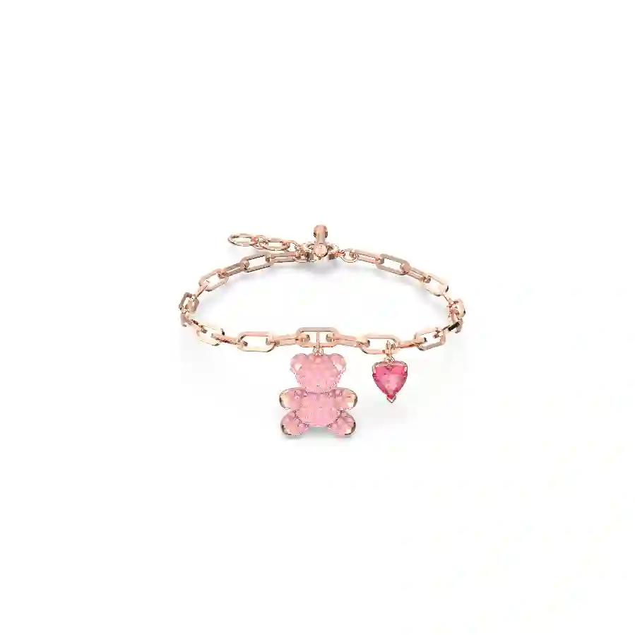 Resim Teddy Bileklik, Ayıcık, Pembe, Pembe altın rengi kaplama