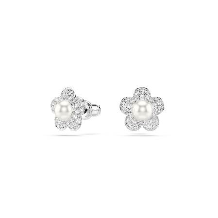 Resim Ariana Grande x Swarovski Set, Kristal inci, Yuvarlak kesim, Çiçek, Beyaz, Rodyum kaplama