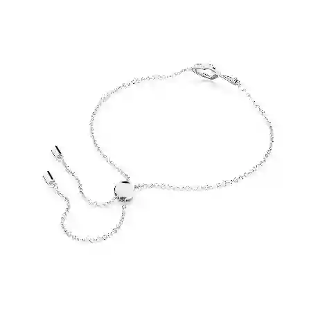Resim Swarovski Infinity Bileklik, Sonsuzluk ve kalp, Beyaz, Rodyum kaplama