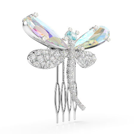 Resim Ariana Grande x Swarovski Broş ve saç aksesuarı, Karışık kesimler, Yusufçuk, Yeşil, Rodyum kaplama