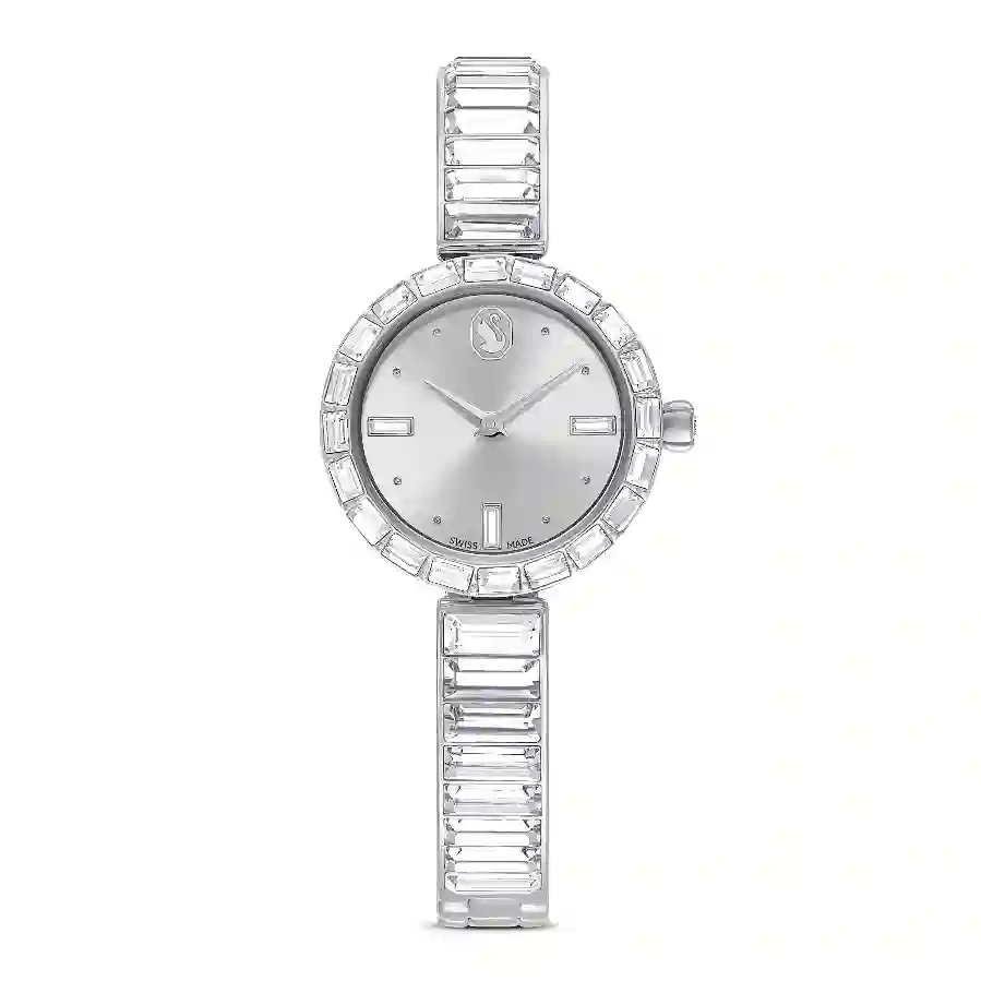 Resim Matrix Bangle Saat, İsviçre Üretimi, Kristal bileklik, Beyaz, Paslanmaz çelik