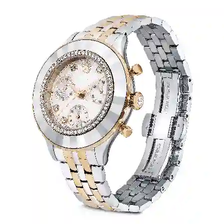 Resim Octea Chrono Saat, İsviçre Üretimi, Metal bileklik, Rose Altın tonu, Karışık metal yüzey