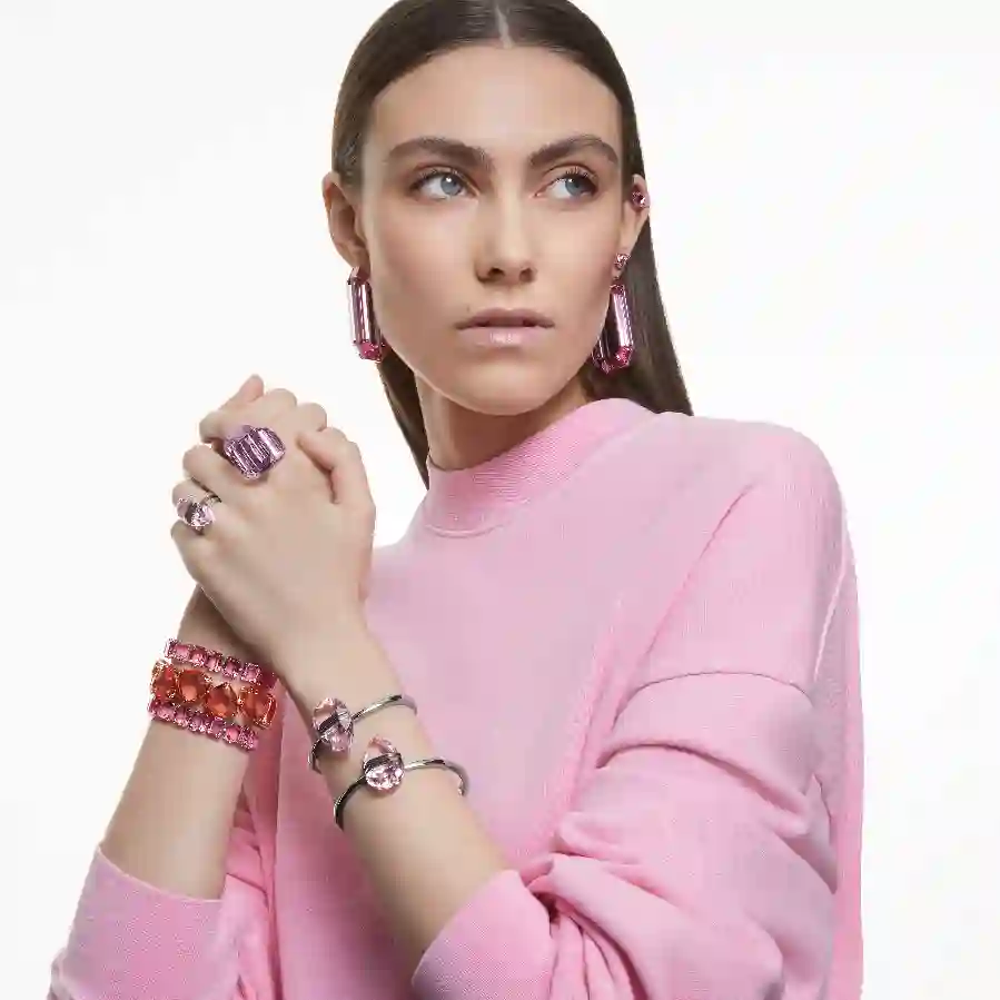 Resim Lucent Kokteyl Yüzüğü, Sekizgen kesim, Pembe