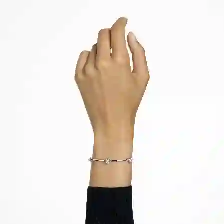 Resim Constella Bileklik, Yuvarlak kesim, Beyaz, Rodyum kaplama
