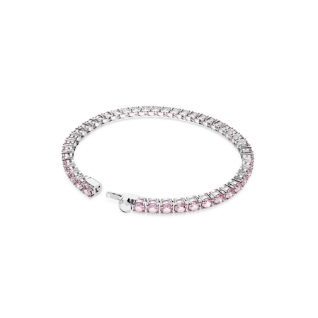 Resim Matrix Tennis Bileklik, Yuvarlak kesim, Pembe, Rodyum kaplama