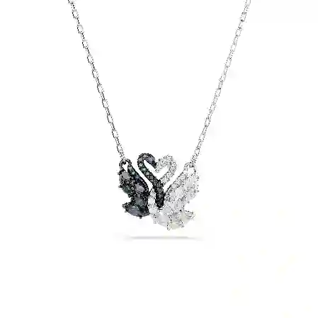 Resim Swan Kolye, Kuğu, Siyah, Karışık metal yüzey