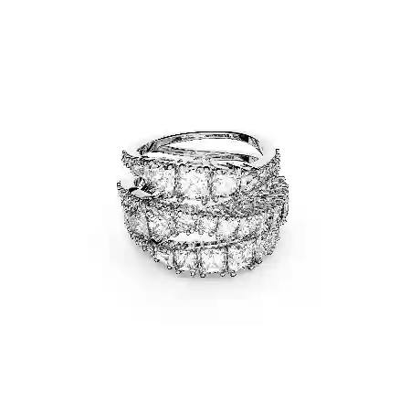 Resim Twist Wrap Yüzük, Karışık kesimler, Beyaz, Rodyum kaplama