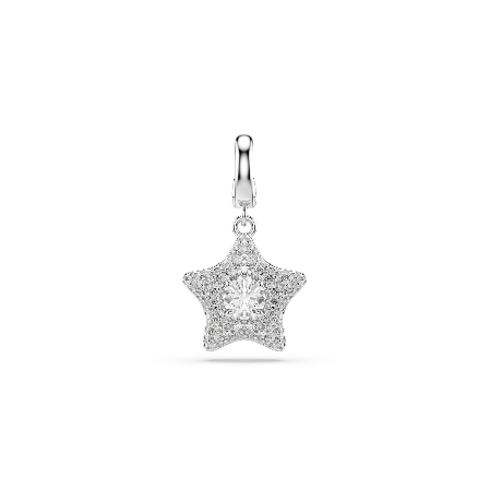 Resim Sublima Charm, Yuvarlak kesim, Yıldız, Beyaz, Rodyum kaplama