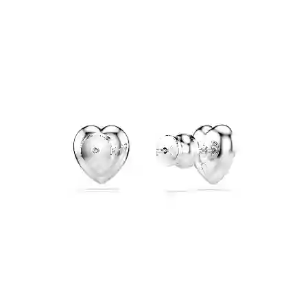Resim Ariana Grande x Swarovski düğme Küpeler, Karışık kesimler, Kalp, Beyaz, Rodyum kaplama