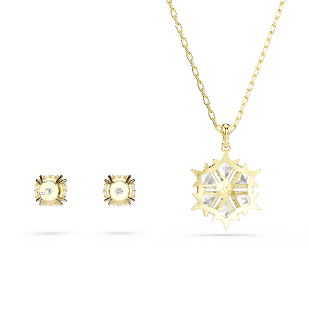 Resim Magic Set, Set (2), Karışık kesim, Kar tanesi, Beyaz, 18k altın rengi yüzey