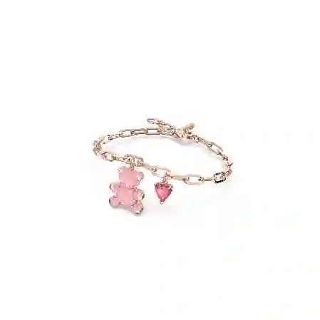 Resim Teddy Bileklik, Ayıcık, Pembe, Pembe altın rengi kaplama