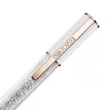 Resim Crystalline Lustre Tükenmez Kalem, Beyaz, Pembe altın rengi kaplama