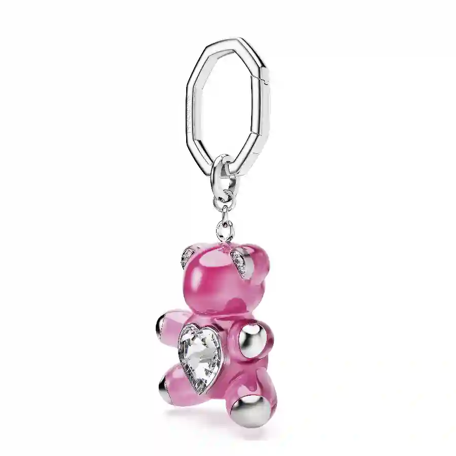 Resim Teddy Anahtarlık, Ayıcık, Pembe, Rodyum kaplama